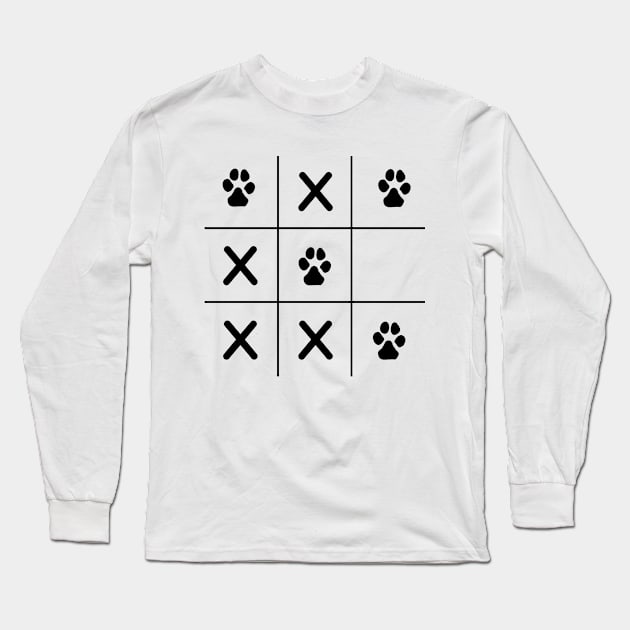 Tic Tac Toe with Paw Long Sleeve T-Shirt by Dog Lovers Store